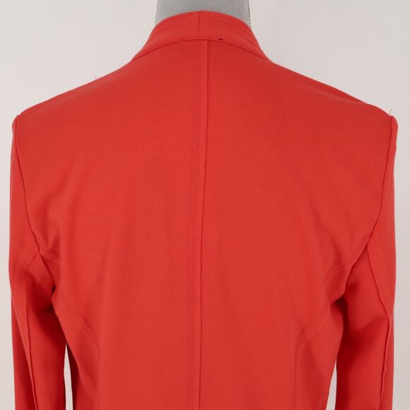 Jones NY Jacket Womens XS Orange Stretch Knit Open Front Pockets Office Career - Picture 9 of 15
